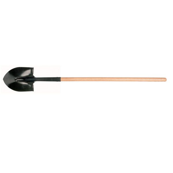 Photo of Round Point Shovel, Long Wood Handle, Hollow Back
