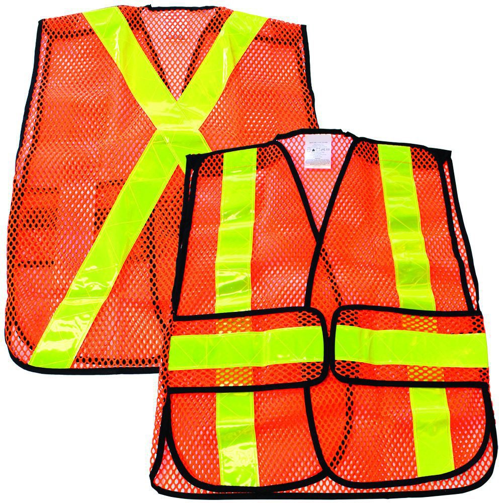Think Safety® Traffic Safety Vest With 5 Point Tear Away, Orange, One Size